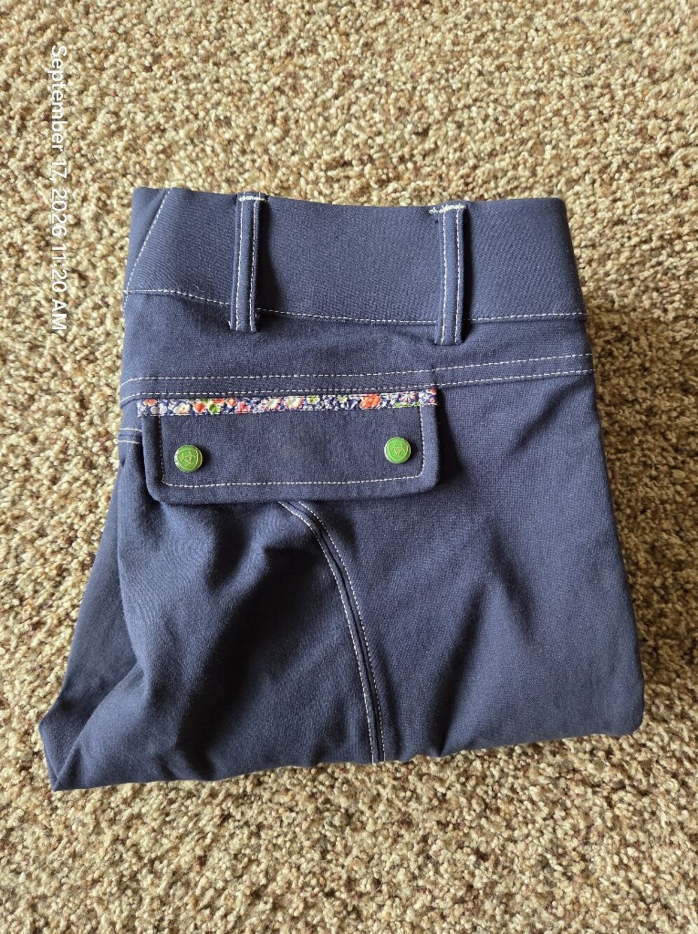 Ariat Pro Olympia Breeches Navy with Floral Piping 26L
